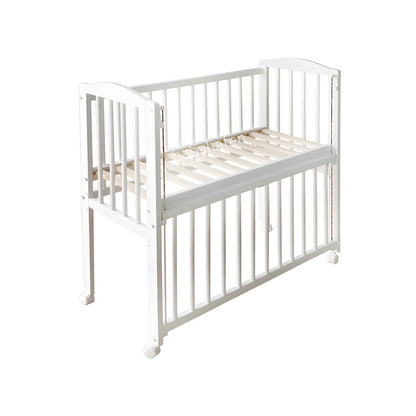 Beistellbett 90x40 Weiß – Komplettset mit Matratze, Rollen, boxspring-geeignet - babyhafen 
