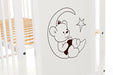Komplettbett 120 × 60 Babybett Teddy auf dem Mond, rosa - babyhafen.de 
