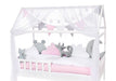 Tüll-Set für Hausbett Grau-Weiß-Rosa - babyhafen.de 