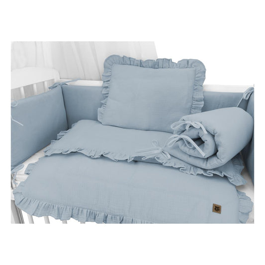 3in1 Beistellbett in Weiss mit Musselin Bettwäsche Jeans – Baby Komfort - babyhafen.de 