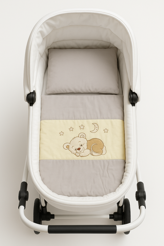 4-teiliges Babybettwäsche-Set für Kinderwagen – 100 % Baumwolle - babyhafen.de 