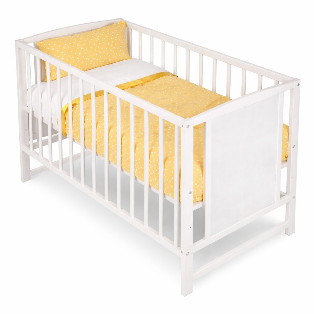 Babybett 60x120 cm mit Matratze und kompletter Bettwäsche