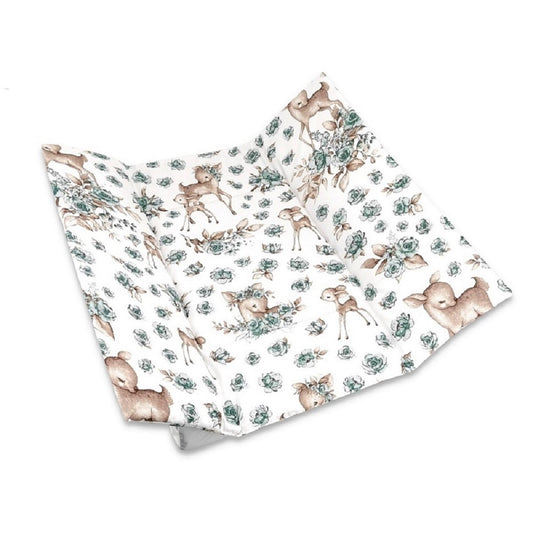Bequeme Wickelauflage mit Reh- und Blumen-Design – Babyauflage gepolstert