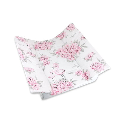 Baby Wickelauflage Baumwolle mit Blumen- und Flamingo-Design