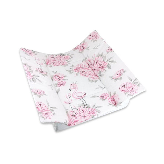 Baby Wickelauflage Baumwolle mit Blumen- und Flamingo-Design