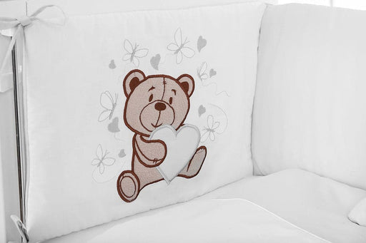 Baby Beistellbett mit Rollen komplett inkl. Krabbeldecke Teddy grau - babyhafen.de 