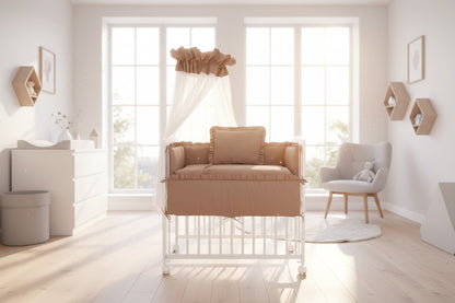 Beistellbett Baby Set 90x40 in Mokka mit Matratze & Zubehör