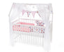 Baby Hausbett 120x60 Matratze Minky Bettset Regenbogen rosa - babyhafen.de 