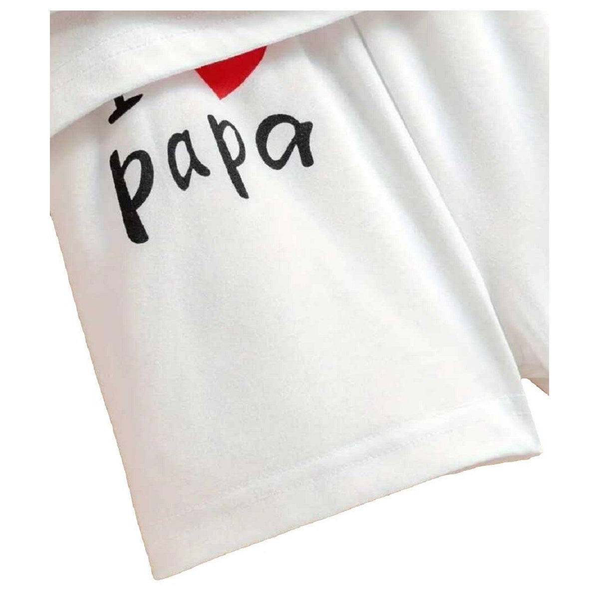 Detail Aufdruck I Love Papa Baby Set Weiß