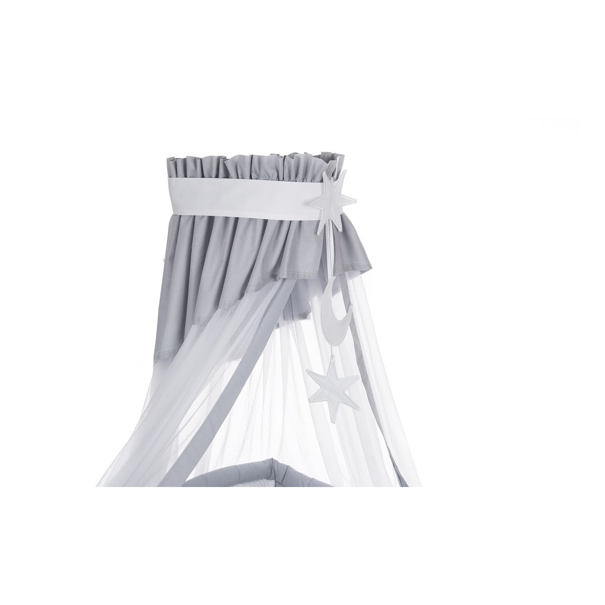 Babybett Himmel Grau mit Sternen fuer Babybett 60x120