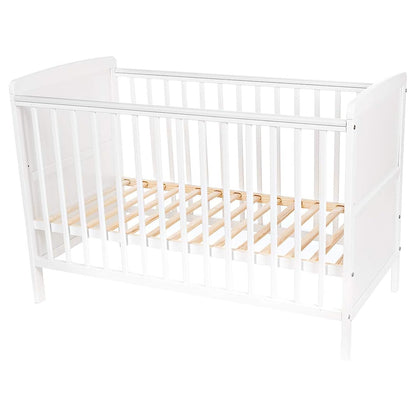 Babybett Travis 60×120 cm mit höhenverstellbarem Lattenrost in Weiß