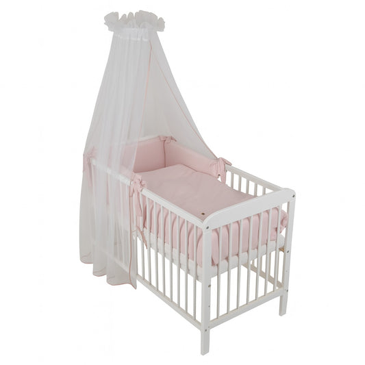 Komplett-Babybett 60x120 – Rosa & Wende-Bettwäsche Interlock