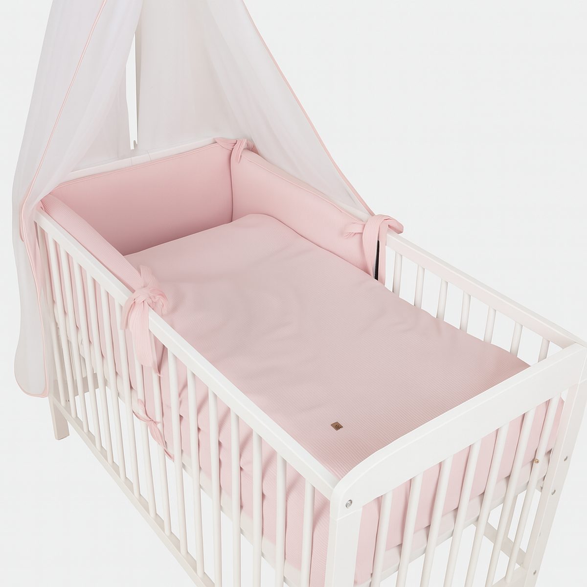 Komplett-Babybett 60x120 – Rosa & Wende-Bettwäsche Interlock