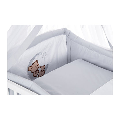 Babybett 60x120 mit Nestchen und Bettwaesche Set Grau
