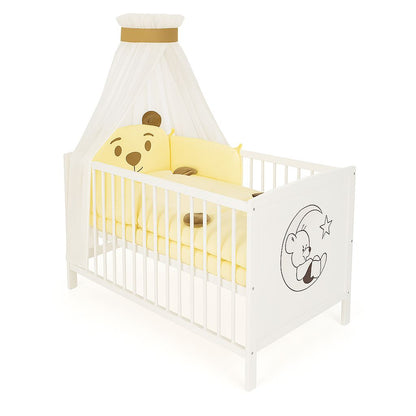 Babyhafen Babybett Mascotas – cremefarbenes Bettset mit Bärenmotiv