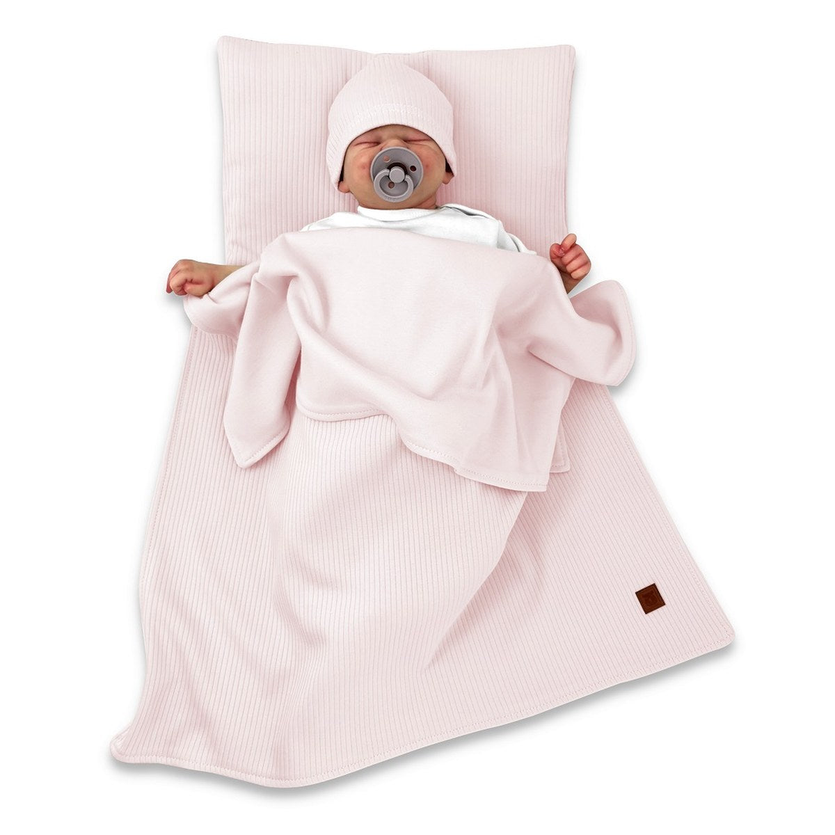 Babydecke und Kissen Sweater Soft Rosa