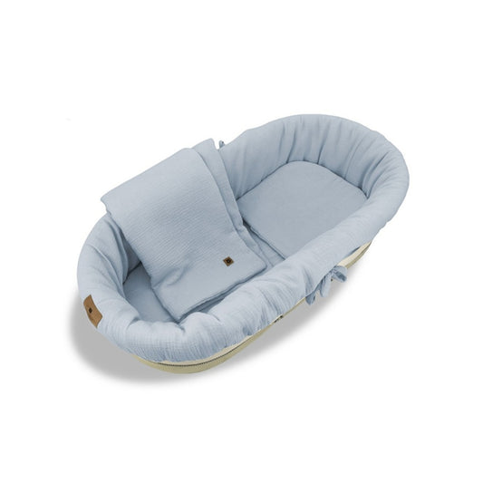 5-teiliges Set für den Kinderwagen aus Muslin-Baumwolle – Blau - babyhafen.de 