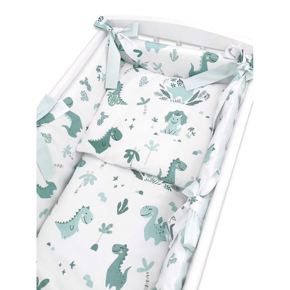 3in1 Beistellbett Baby komplettset Dino grün mit Matratze
