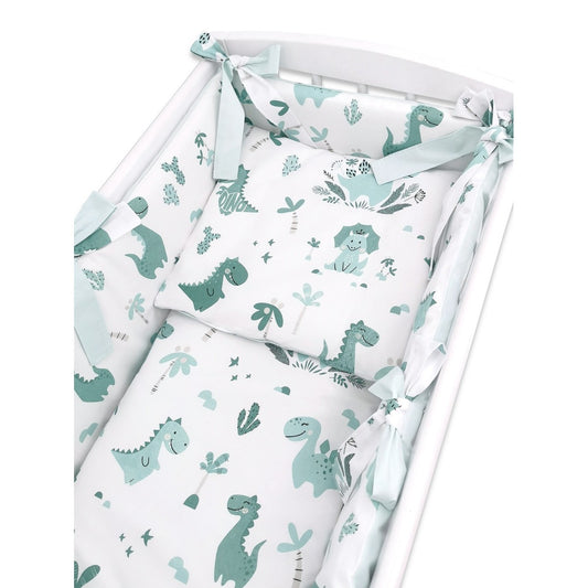 3in1 Beistellbett Baby komplettset Dino grün mit Matratze