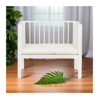 Baby Beistellbett 2in1, weiß, mit Matratze Gurte - babyhafen.de 