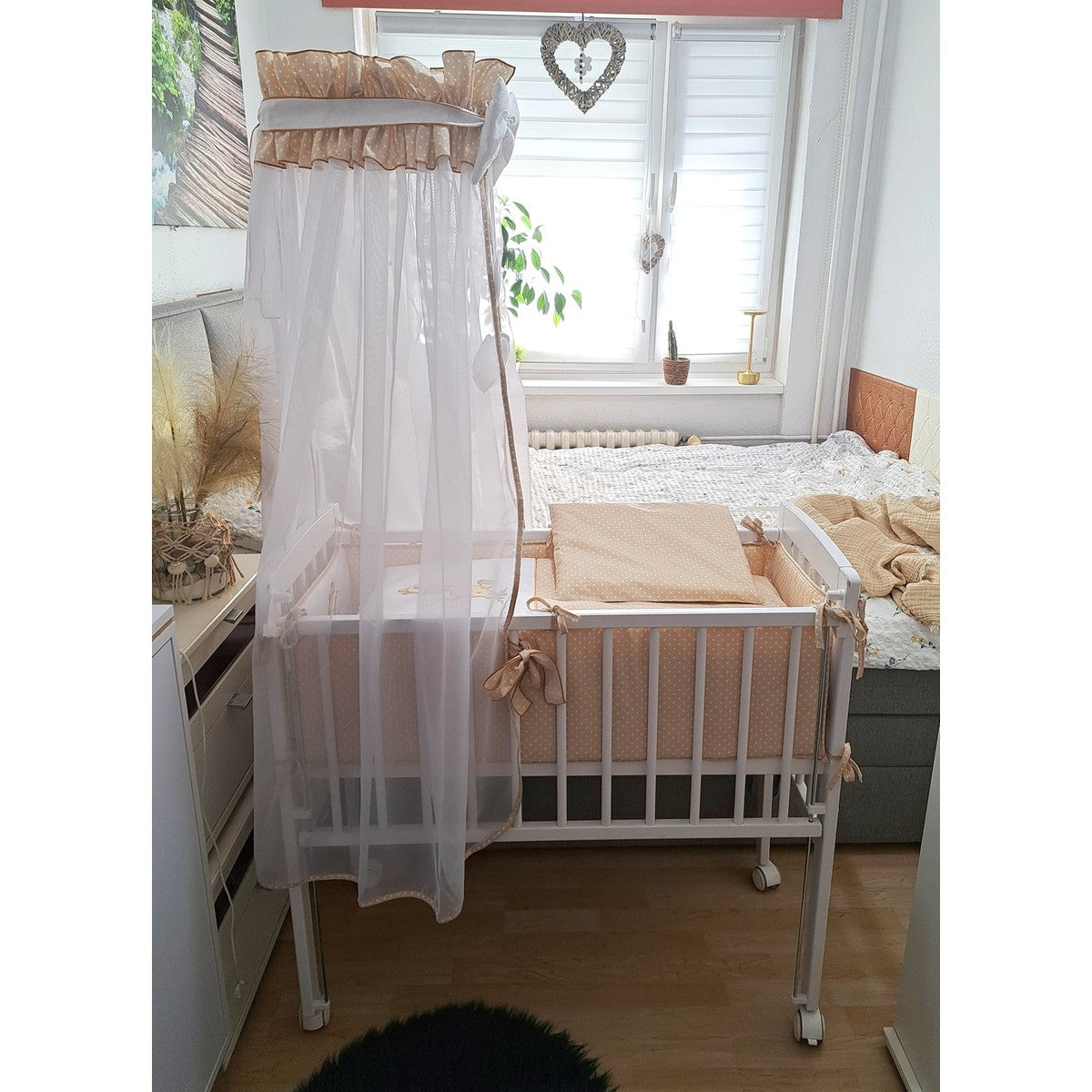 8-teilig Babybett Beistellbett 90x40 Giraffe in Beige - babyhafen.de 