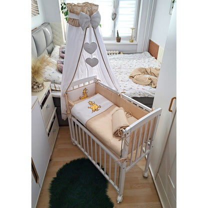 8-teilig Babybett Beistellbett 90x40 Giraffe in Beige - babyhafen.de 