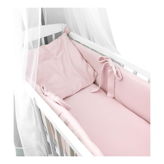 Babyhafen Beistellbett Sweater Soft Rosa – komplettes Wiegenset mit Kissen und Nestchen