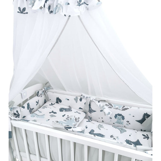 Beistellbett Baby Vollausstattung Dino in Blau - babyhafen.de 