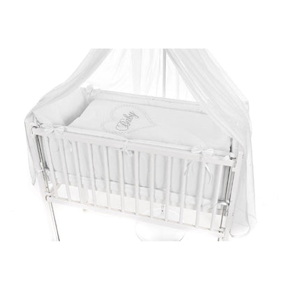 Babybettwäsche-Set Herz Weiß für Beistellbett 40x90 cm - babyhafen.de 