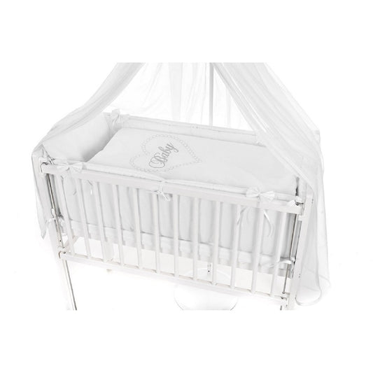 Babybettwäsche-Set Herz Weiß für Beistellbett 40x90 cm - babyhafen.de 