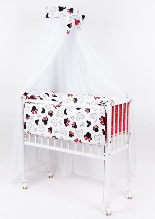 Babybettwäsche für Beistellbett Minnie rote Schleifen - babyhafen.de 