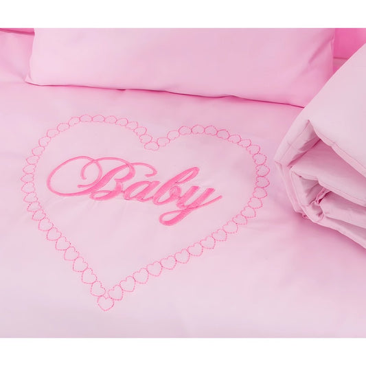 Beistellbett Matratze, Rollen, HERZEN rosa Deko-Schleifen - babyhafen.de 