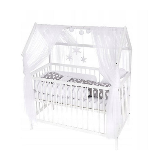 Hausbett Kinderbett Matratze Minky Bettset Wolken