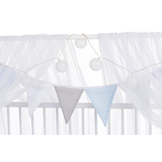 Tüll-Set für Hausbett Blau-Weiß-Grau - babyhafen.de 