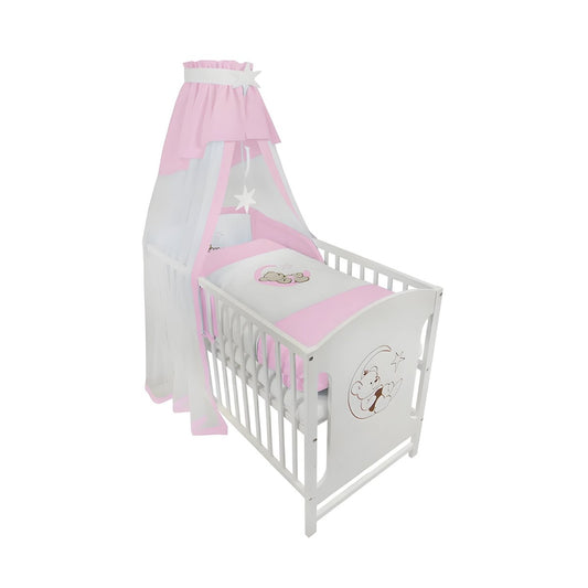 Komple yatak 120 × 60 bebek yatağı Teddy ayda, pembe