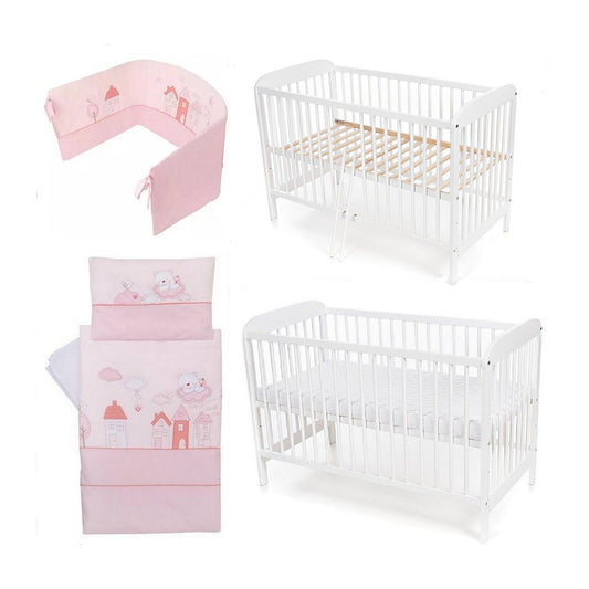 Kinderbett 60x120 komplett Bio MUFFI, rosa