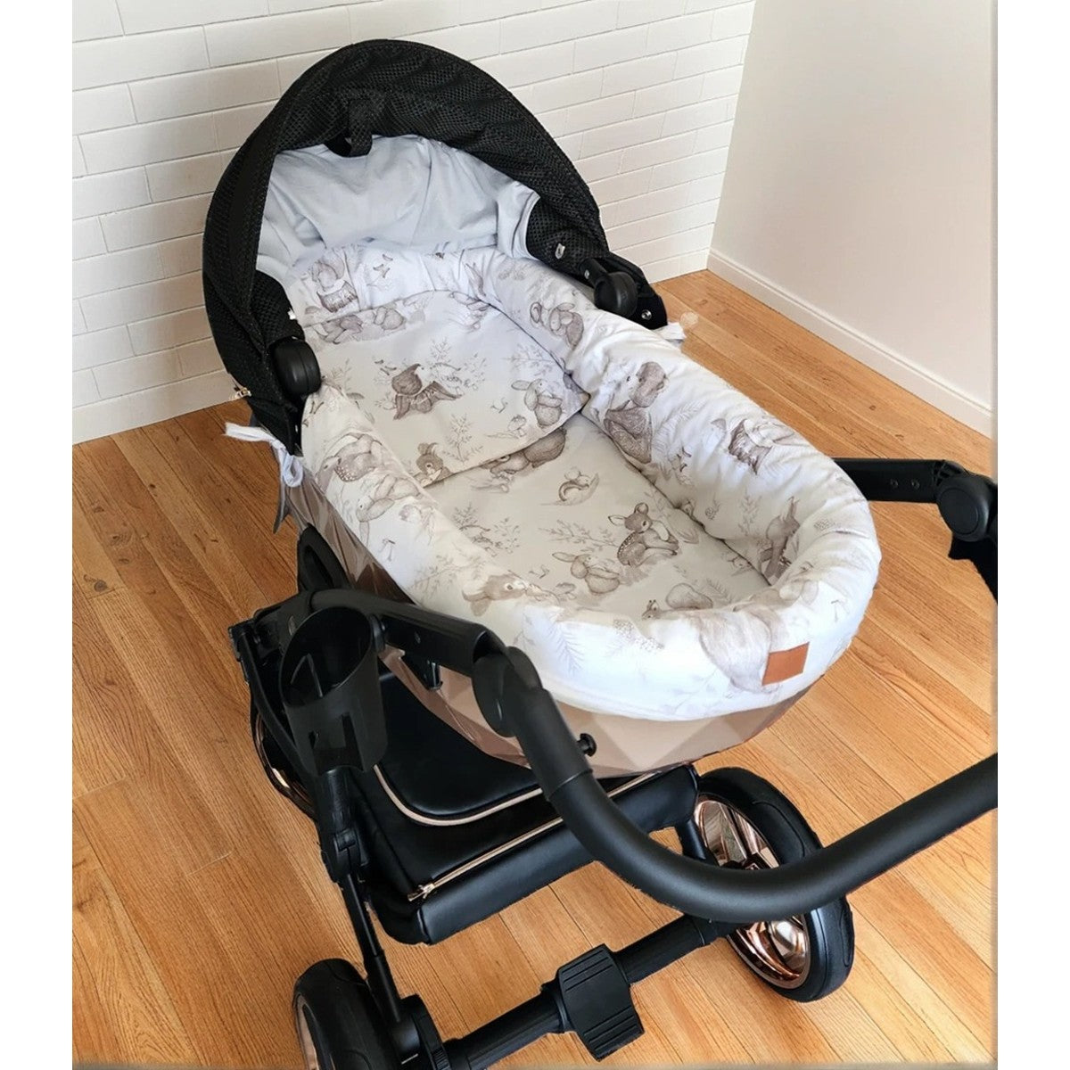3-tlg. Umrandung für Kinderwagen-Bezug Wald - babyhafen.de 