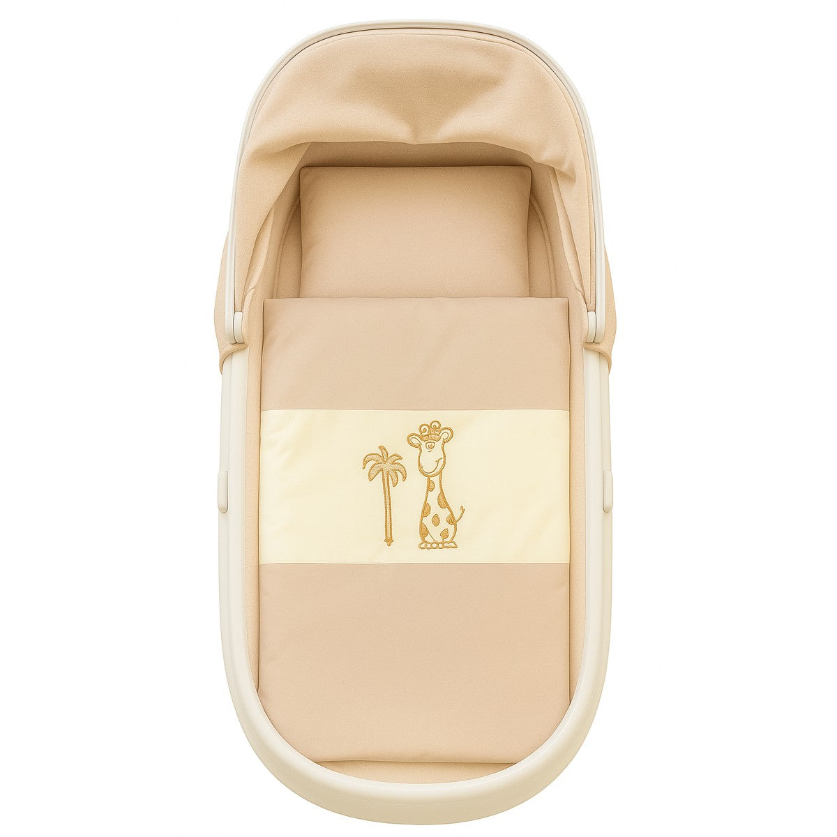 Baby Garnitur für Kinderwagen mit Stickerei Giraffe - babyhafen.de 