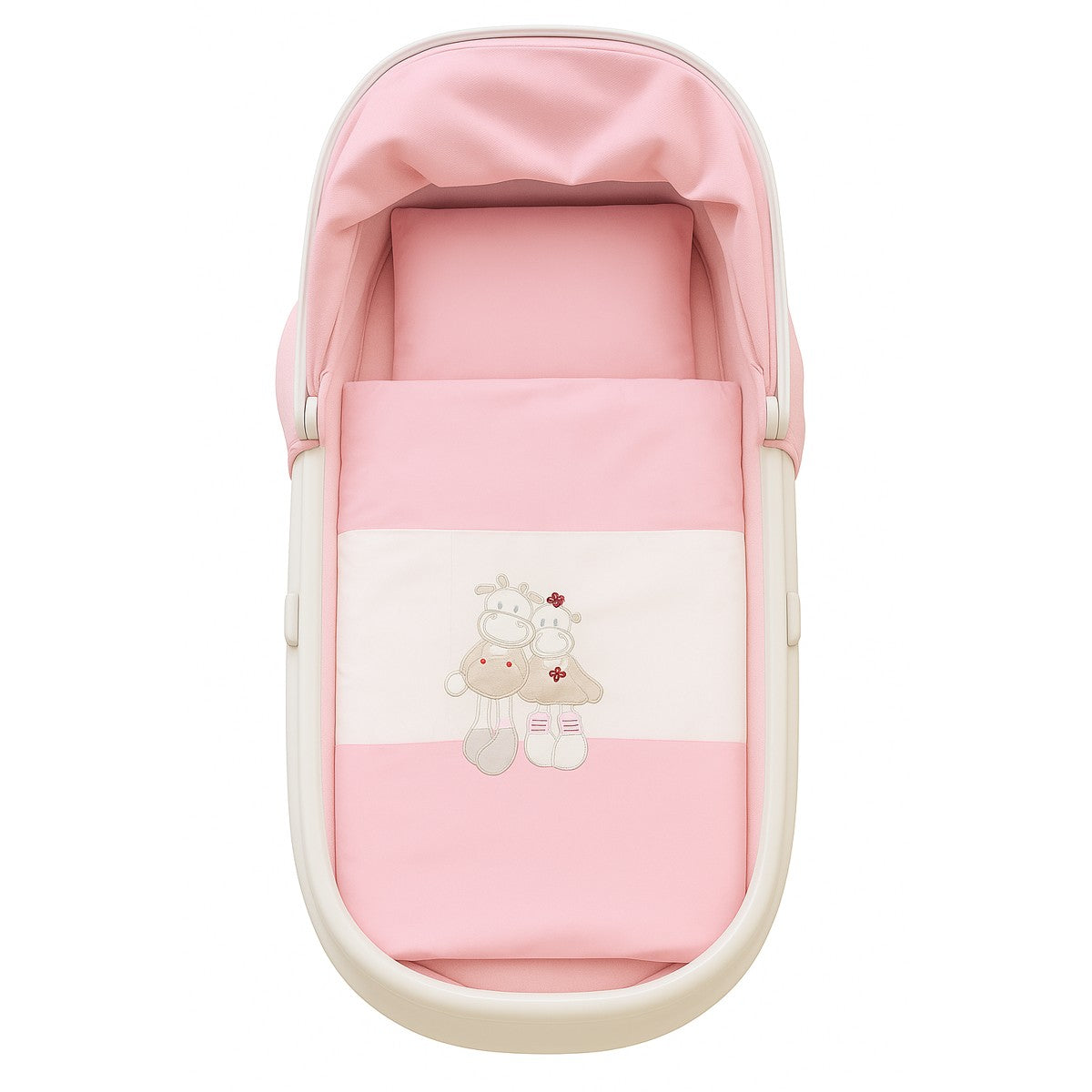 Baby Garnitur für Kinderwagen mit Stickerei Rosa - babyhafen.de 