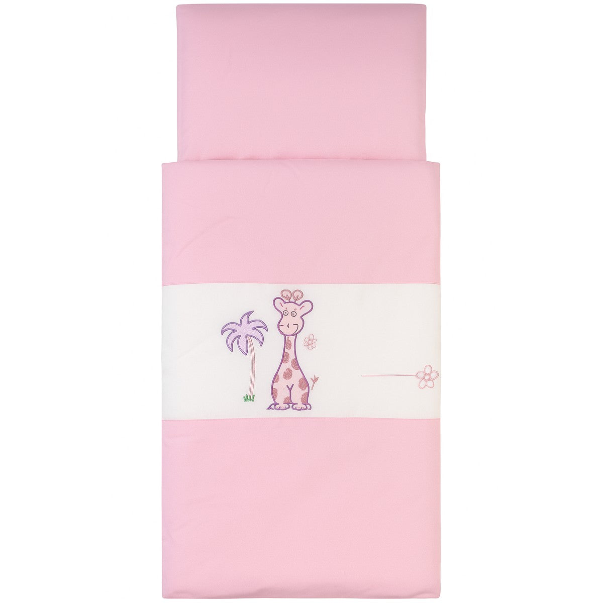Baby Garnitur für Kinderwagen mit Stickerei Rosa - babyhafen.de 