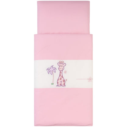 Baby Garnitur für Kinderwagen mit Stickerei Rosa - babyhafen.de 