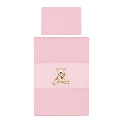 Baby Garnitur für Kinderwagen mit Stickerei Rosa - babyhafen.de 