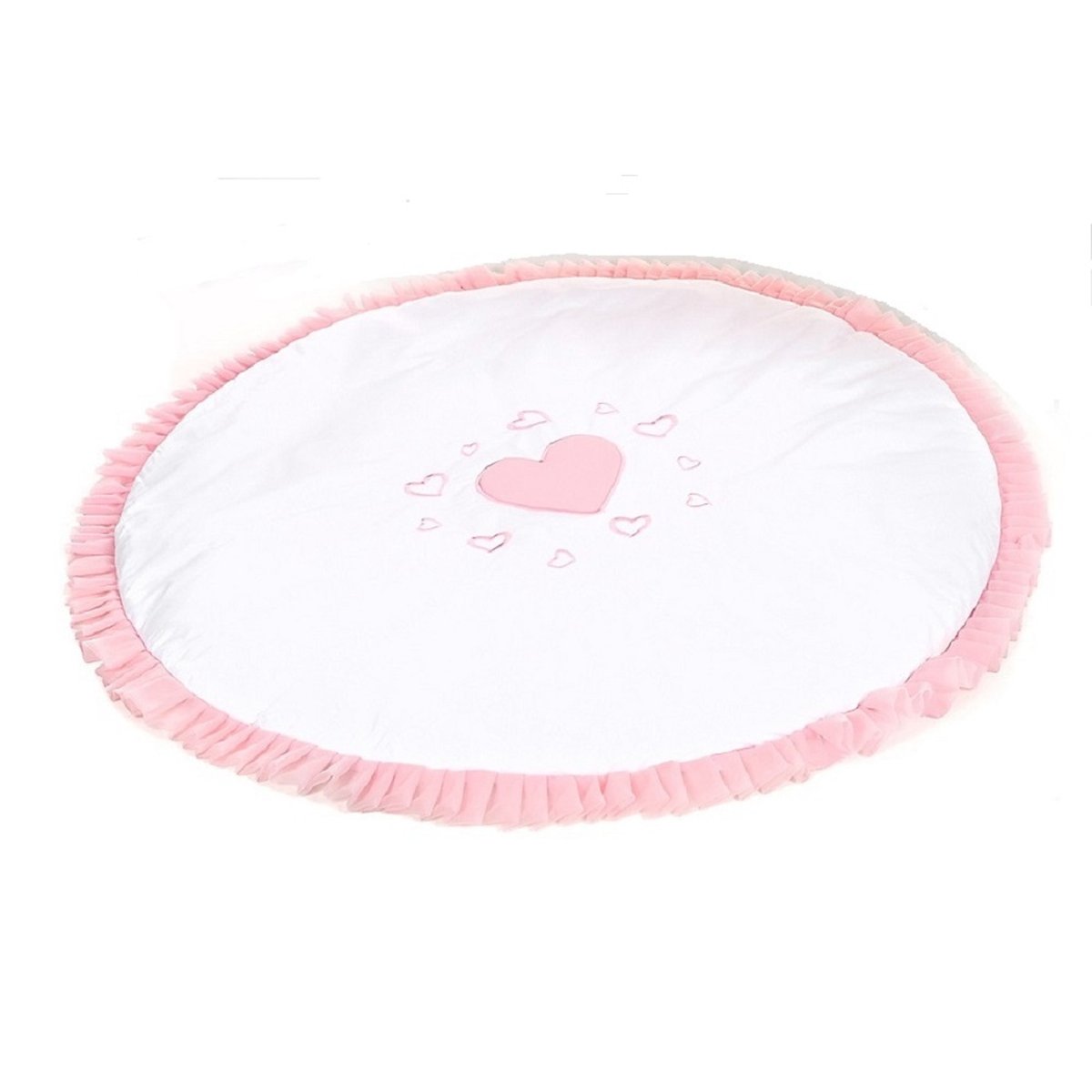 Babyhafen Krabbeldecke Baby mit Rüschen & Stickerei Herz
