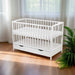 Kinderbett Esther weiß 60 × 120 mit Matratze Schublade - babyhafen.de 