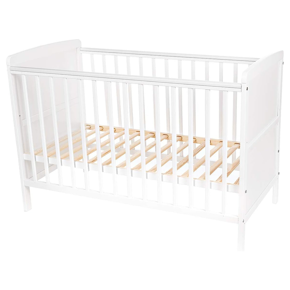 Babybett Travis 60×120 cm mit höhenverstellbarem Lattenrost in Weiß