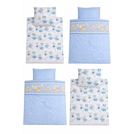 Kinderbettwäsche Set 4-teilig aus 100 % Baumwolle mit Decke und Kissen