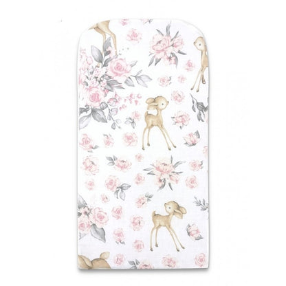 Babynest Matratze 60 × 32 cm mit Rehmotiv in Rosa aus Baumwolle