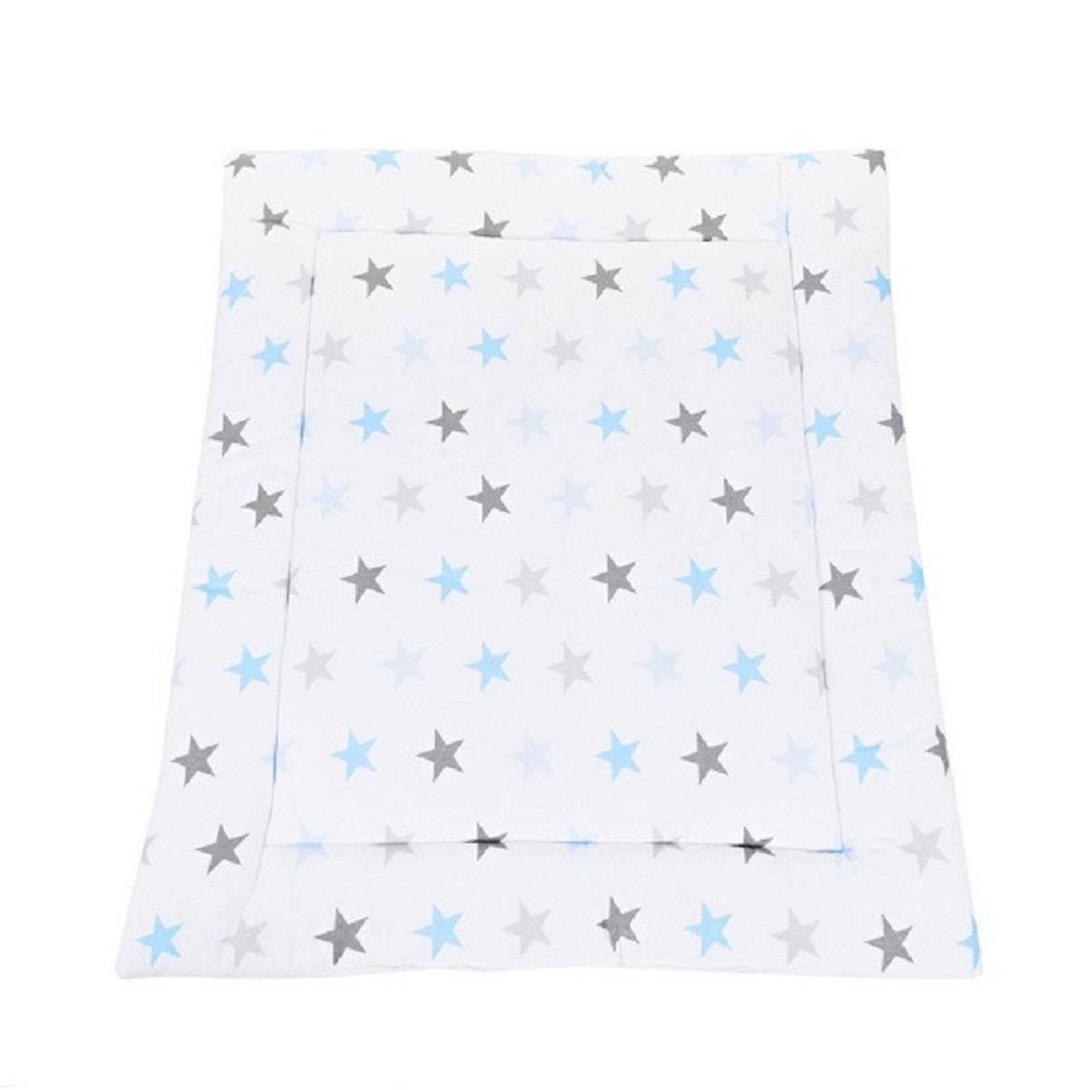 Wickelauflage 75 × 75 cm mit Sternenmotiv in Grau und Blau