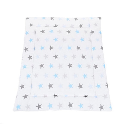 Wickelauflage 75 × 75 cm mit Sternenmotiv in Grau und Blau