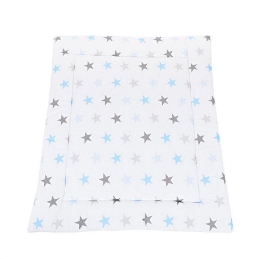 Wickelauflage 75 × 75 cm mit Sternenmotiv in Grau und Blau
